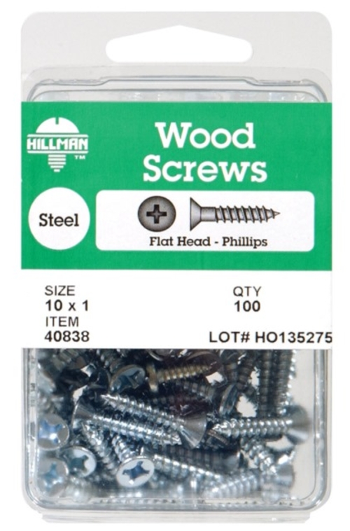 Hillman 40832 8 x 2 in. Phillips Flat Head Wood Screw - pack of 5