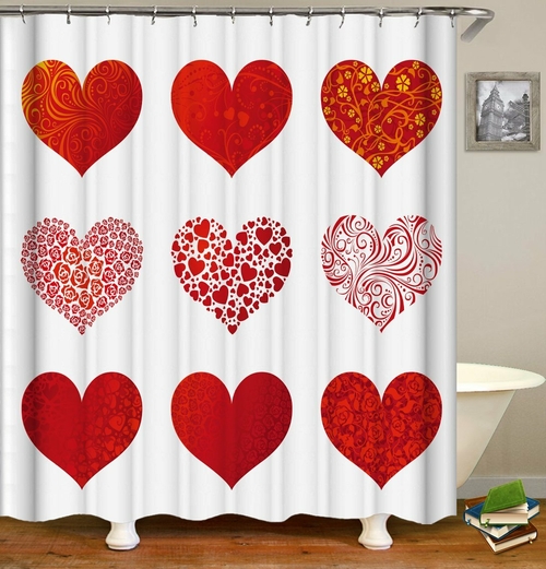 The Nine Hearts Shower Curtain