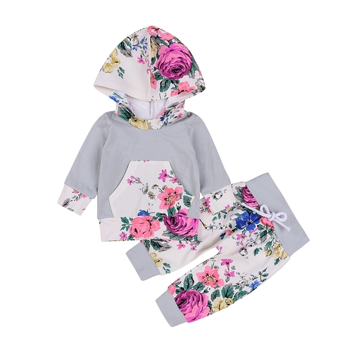 Flower Baby Girls Hooded Clothing Set Newborn