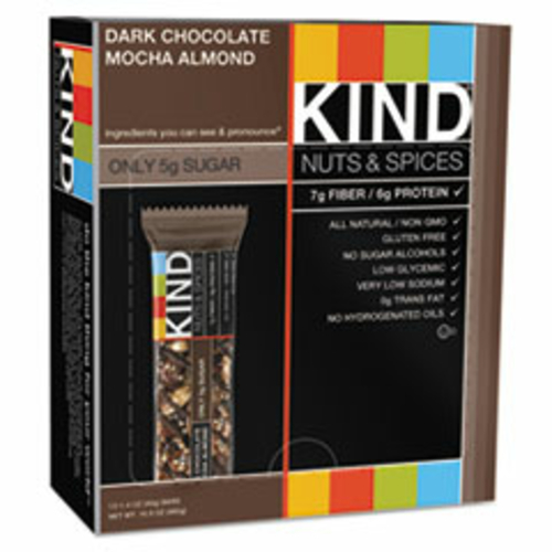 Kind 18554 Nuts & Spices Bar, Dark Chocolate Mocha Almond, 1.4