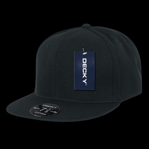 Decky RP1-PL-BLK-25 Retro Fitted Caps Black - 7.25