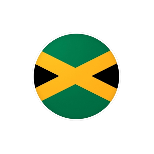 Autocollant rond Drapeau de la Jamaïque en plusieurs tailles