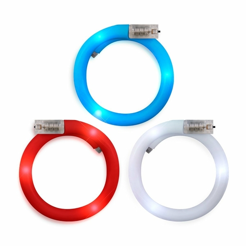 Blinkee RWBPTB-4thJ Adjustable Assorted Color Light Up Patriotic Tube 