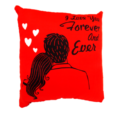 I Love You Forever And Ever Couple Printed Pillow Cushion for