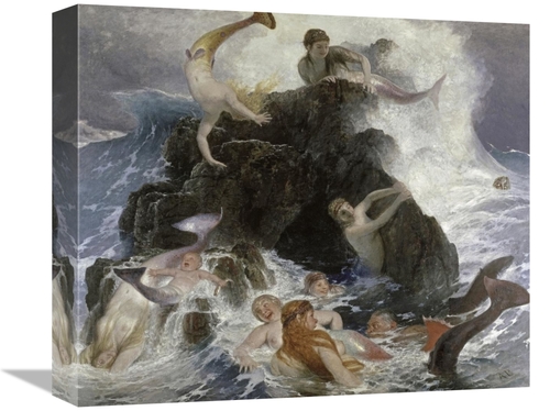 Global Gallery GCS-281737-16-142 16 in. Mermaids at Play Art Print - A