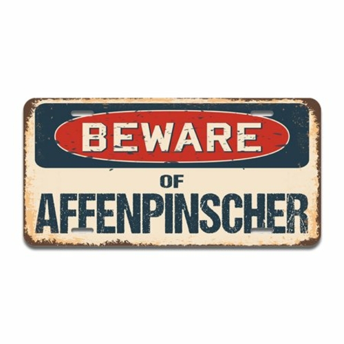 SignMission A-LP-04-14 Aluminum License Plate - Beware of Affenpinsche