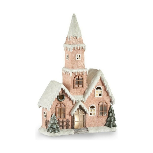 Decorative Figure House Christmas LED Light Pink White Brown Green