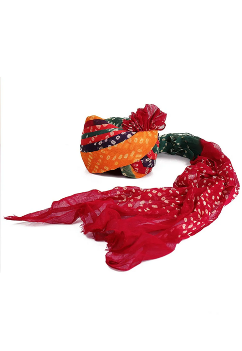 Men's Printed Woven Turban/Pagri  (Color-MULTICOLOR)