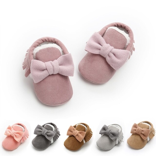 Newborn Bowknot Tassel Soft Soled Snow Boots For