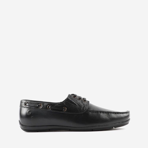Men Loafer Lace-up Design Shoes (Size-6) (Color-BLACK)