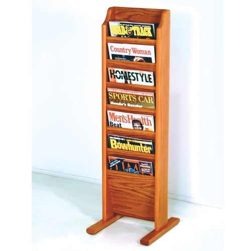 Wooden Mallet MR7-FSBL Cascade Free Standing 7 Pocket Magazine Rack - 