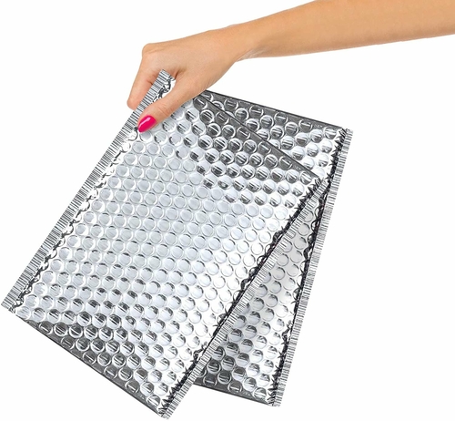 Thermal Bubble Mailers 6.5 x 10.5 Inch Size. Pack of 25 Metallic