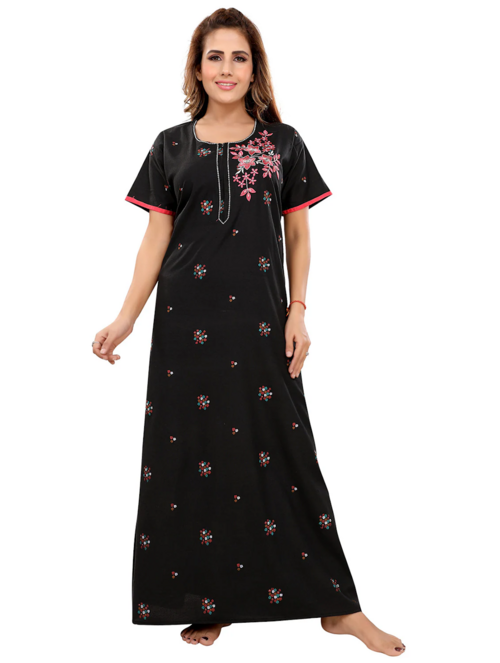 women floral cotton nighty
