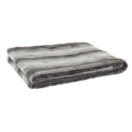 Blanket DKD Home Decor Animal 150 x 200 x 2 cm Grey White Bicoloured