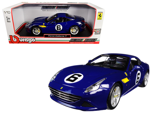 Ferrari California T Blue \Sunoco\" #6 70th Anniversary 1/18 Diecast