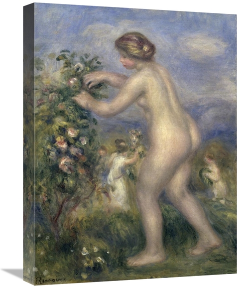 Global Gallery GCS-279703-22-142 22 in. Young Nude Girl Picking Flower