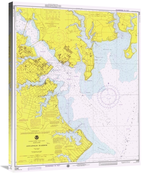 Global Gallery GCS-450522-36-142 36 in. Nautical Chart - Annapolis Har