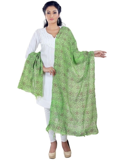 Poly Cotton Printed Solid Dupatta