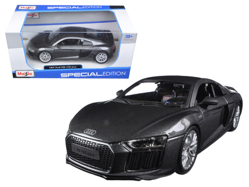 Audi R8 V10 Plus Grey Special Edition 1/24 Diecast Model Car by Maisto