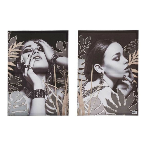 Set of 2 pictures 50 x 1,5 x 70 cm Canvas Lady