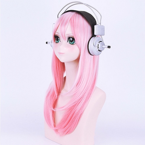 60cm SUPER SONICO Long Straight Pink Cosplay Wig