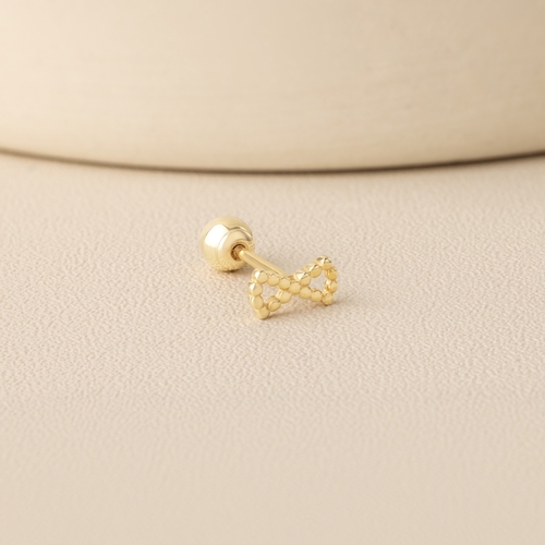 14K (58.5%) SOLID GOLD DOTTIE BOW TIE PIERCING