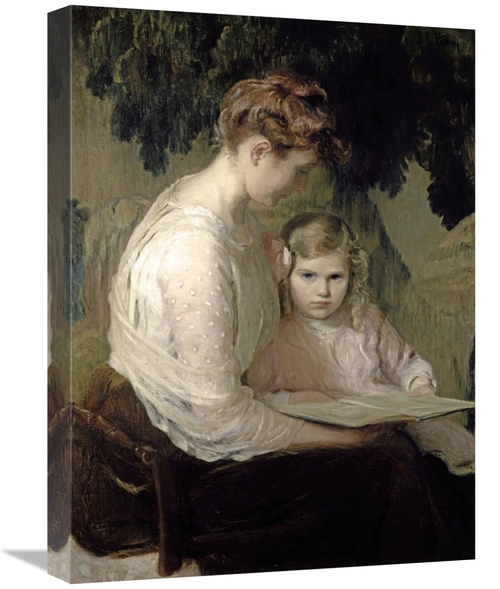 Global Gallery GCS-282659-22-142 22 in. Mother & Child Reading Art Pri