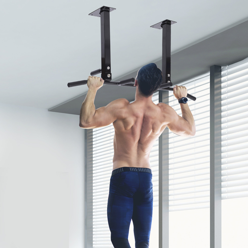 Soozier Ceiling Mounted Pull Up Bar Wall Mount Chin Up Bar Upper Body