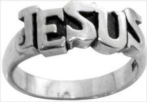 Solid Rock Jewelry 44041 Ring Jesus Style 484 Stainless Steel Size 12