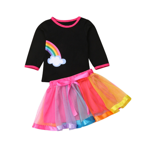 Newborn Toddler Baby Girl Clothes Rainbow T shirt