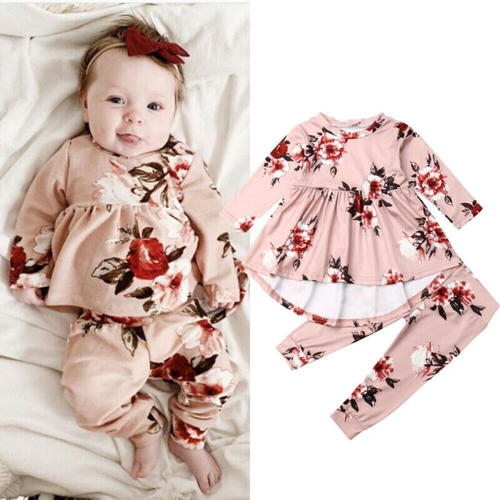 Pretty Toddler Baby Girl Floral Sets Autumn