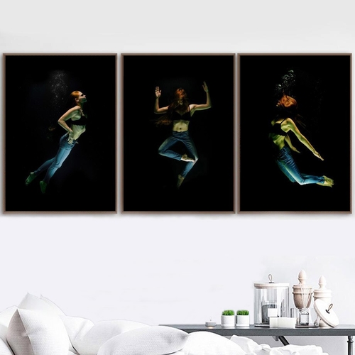 Sexy Girl Meditation Swim Nordic Posters