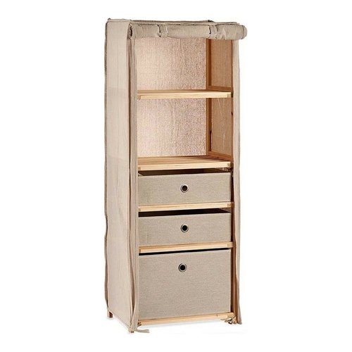 Shelves Beige Wood Cloth (28 x 113 x 42 cm)