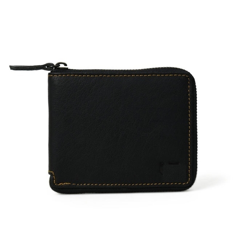 Mens zip closure Wallet-  BLACK