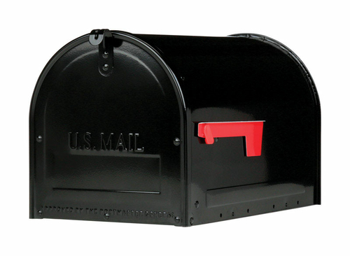 Gibraltar Mailboxes 5007530 Marshall Galvanized Steel Post Mounted Bla