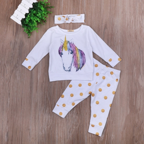 Babies 3 PCS Unicorn Clothing Set Newborn Baby