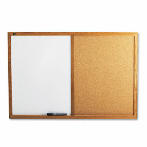 Quartet S553 Combo Bulletin Board  Dry-Erase Melamine/Cork  36 x 24  W