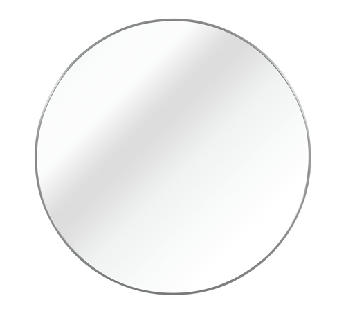 Silver 32 Inch Metal Round Bathroom Mirror