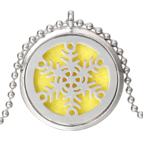 Christmas Snowflake Aroma Diffuser Necklace Open