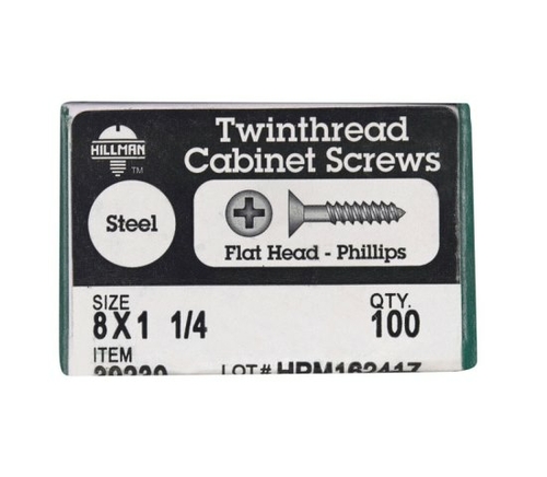 Hillman 39239 8 x 1.25 in. Twinfast Cabinet Screw