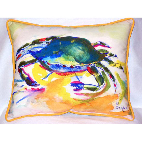Betsy Drake HJ263 Green Crab Large Indoor & Outdoor Pillow 16 x 20