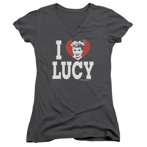 Main Trevco Lucy-I Love Lucy Junior V-Neck Tee- Charcoal - Small image
