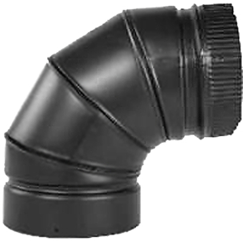 Gray Metal 7-24-602 7 in. 24 Gauge Adjustable Elbow, Black