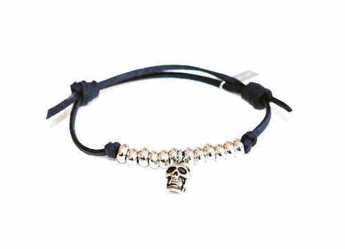 Mens blu navy skull bracelet