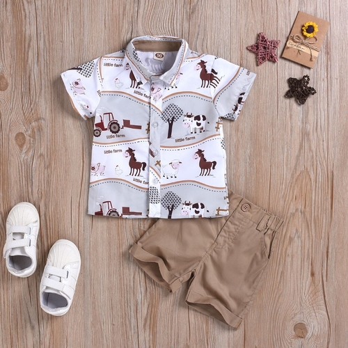 Toddler Baby Boys Clothes Set Gentleman Cartoon