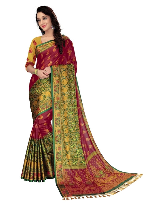 Generic Women's Handloom Cotton Soft Silk Saree