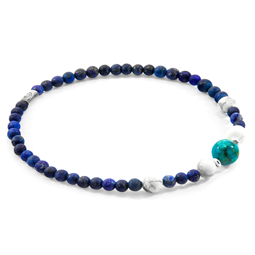 Sodalite, Howlite and Turquoise Frederick Silver and Stone Bracelet
