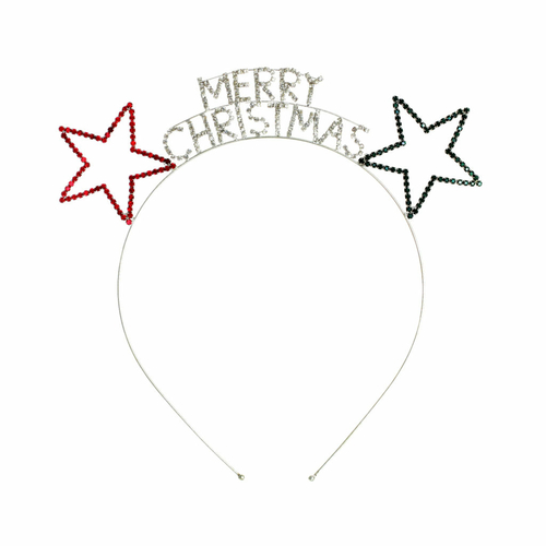 Western Fashion 71338 Merry Christmas Star Headband, Silver