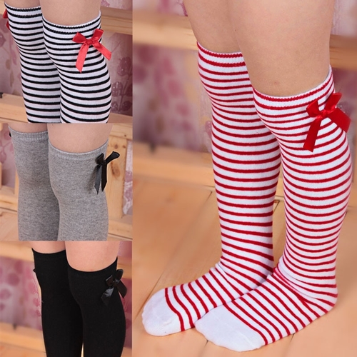 Lovely Girls Kids Toddler Bow Knee High Socks