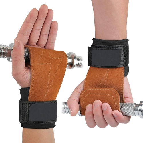 Weight Lifting Hook Straps - Leather Lifting Straps